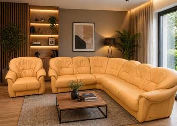 HIMOLLA NIEMIECKI SKÓRZANY NAROŻNIK + FOTEL JAKOŚĆ PREMIUM LONG LIFE OKAZJA