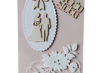 Kartki Pamiątka Ślub Para Młoda W Ramce B6 Beż – Biel