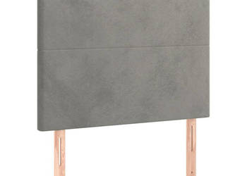 Zagłówek do łóżka z LED jasnoszary 100x5x118/128 cm aksamit WM-3122186