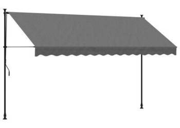 vidaXL Markiza zwijana, antracytowa, 350x150 cm, tkanina i stal(SKU368741)