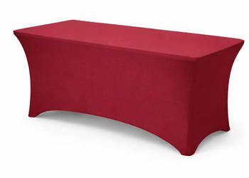 Bordowy pokrowiec na stół cateringowy