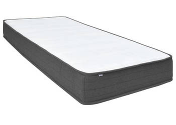 Łóżko z materacem sprężynowym ciemnoszare tkanina 200x200 cm WM-3054797