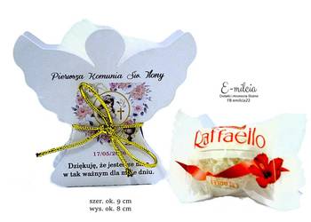 PODZIĘKOWANIE DLA GOŚCI :) ANIOŁEK z Raffaello, KOMUNIA CHRZEST