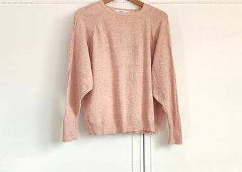 Sweter Mango Basics w kolorze pudrowego różu L różowy