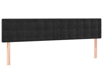 Zagłówek do łóżka z LED czarny 200x5x78/88 cm aksamit WM-3122114