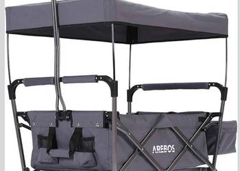 AREBOS składany wózek transportowy z dachem – wygoda i komfort podróży