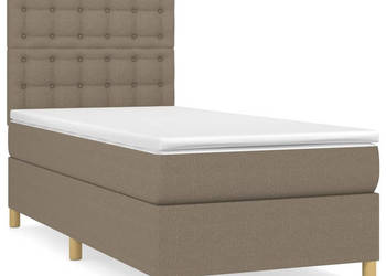 Łóżko kontynentalne z materacem taupe tkanina 80x200 cm WM-3142613