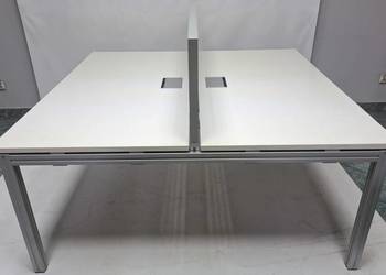 Biurko 2 stanowiskowe typu bench Balma 160x165 białe - duża ilość