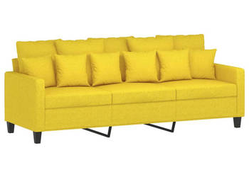 Sofa 3-osobowa jasnożółta 180 cm tapicerowana tkaniną WM-359280