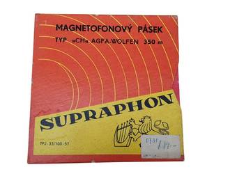 Stara taśma szpulkowa magnetofonowa SUPRAPHON CH AGFA-Wolfen lata 50 unikat
