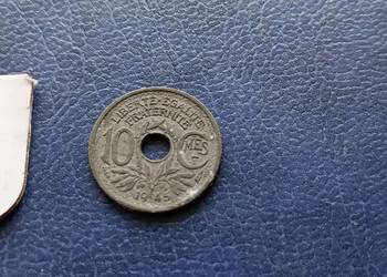 Stare monety 10 centym 1945 Francja
