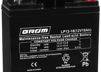 Akumulator żelowy GROM 12V 18Ah LP12-18