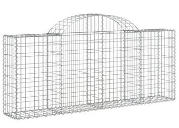 Kosze gabionowe 7 szt 200x30x80/100 cm galwanizowane żelazo WM-3146094