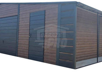 Garaż blaszany 10x6m wiata 1m 2x Brama uchylna 2x okno drzwi rynny  GP455