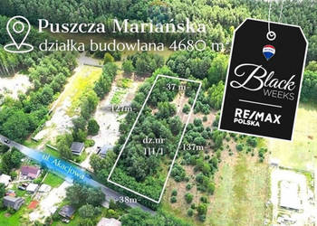 Działka budowlana 4680m2, Puszcza Mariańska
