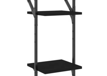 2-poziomowe półki z drążkami 2 szt czarne 30x25x65 cm WM-836253