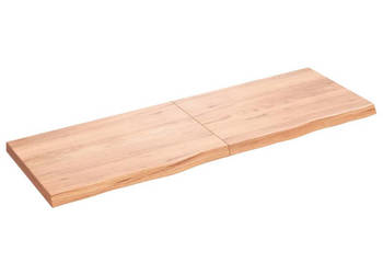 Półka brązowa 180x60x(2-6) cm lakierowane lite drewno dębowe WM-363723