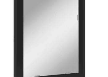 Lustro łazienkowe z półką czarne 50x12x60 cm WM-842416