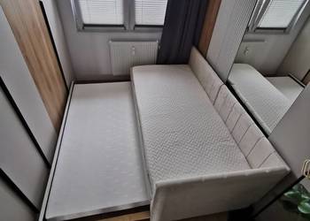 Łóżko wysuwane 90 x 190/200 cm - sofa welurowa z funkcją spania - beż