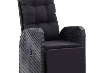 Rozkładane krzesła ogrodowe poduszki 2 szt. czarny rattan PE WM-319544