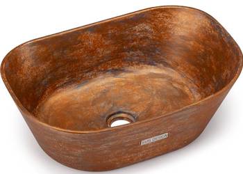 Umywalka 50 cm LIBRA BASIC – AGED METAL miedziany i niebiesk
