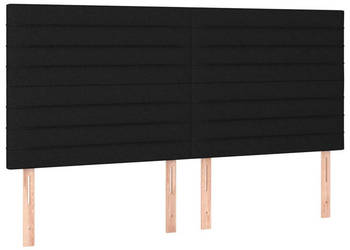 Zagłówek do łóżka z LED czarny 180x5x118/128 cm tkanina WM-3122580