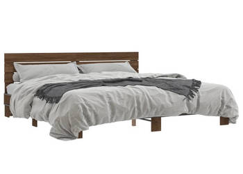 Rama łóżka brązowy dąb materiał drewnopochodny 200x200 cm WM-3280131