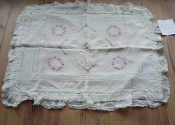 Stara ręcznie wyszywane poszewka na poduszkę 65cm X 47cm