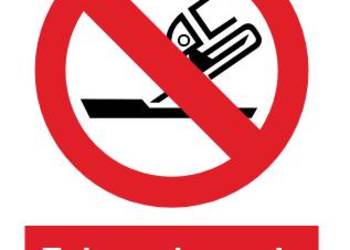 Naklejka BHP Zakaz używania szlifierki GA032