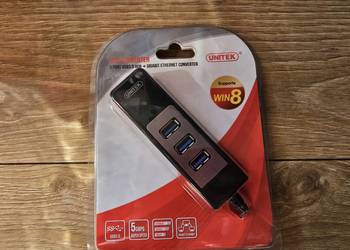 Replikator portów USB-3.0 Unitek, karta Ethernet 1Gbps