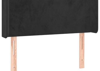 Zagłówek do łóżka z LED czarny 83x16x78/88 cm aksamit WM-3122988