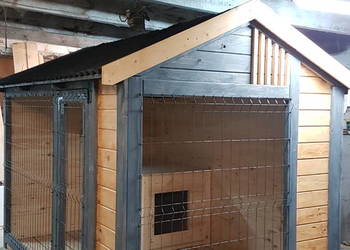 Kojec drewniany efektowny nowoczesny lamele  3×2 buda dla psa boks box