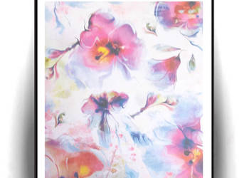 pastelowy plakat A4, kwiaty plakat na ścianę,boho plakat z kwiatami obrazek