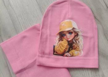 Czapka Wiosenna dla Dziewczynki + szalik typu komin