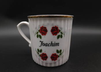 Porcelanowy kubek z imieniem "Joachim" i motywem czerwonych róż