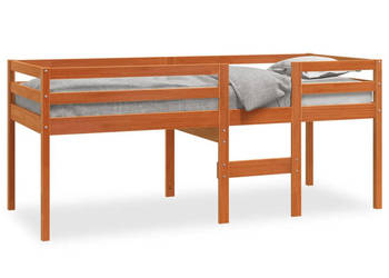 Łóżko na średniej wysokości antresoli woskowy brąz 80x200 cm WM-844482