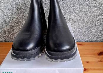 eleganckie wygodne czarne botki 42 Catwalk gruba podeszwa buty zaimpregnowa