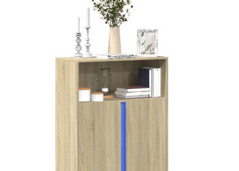 Szafka z LED dąb sonoma 77x34x100 cm materiał drewnopochodny WM-852147