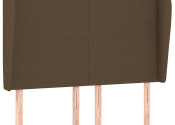 Zagłówek uszak ciemnobrązowy 147x23x118/128 cm tkanina WM-3117677