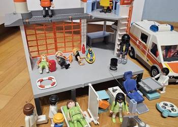 Playmobil Straż przybrzeżna + karetka + elementy szpitalne
