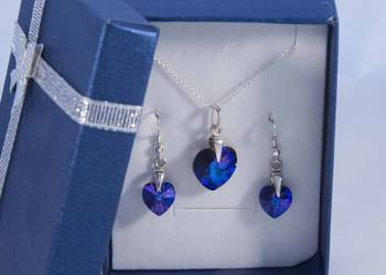 SWAROVSKI KOMPLET SREBRO, 8 kolorów+ PUDEŁKO