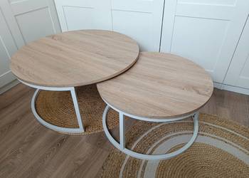 STOLIKI okrągłe Kodia / Zestaw dwóch niskich stolików kawowych