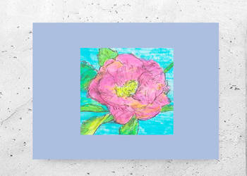 botaniczny obrazek A4, mały rysunek z kwiatkiem, boho plakat