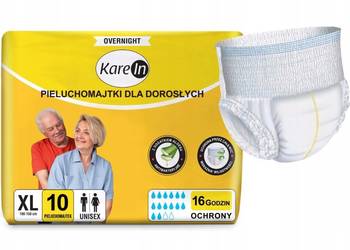 Pieluchomajtki pampersy dla dorosłych KAREIN OVERNIGHT XL 10 sztuk