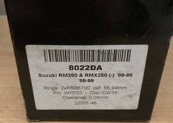 Tłok Wossner nominalny 8022DA Suzuki RM 250 RMX 87-95 66.94