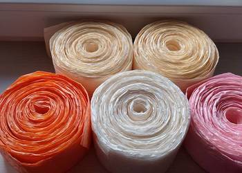 WSTĄŻKA PAPIEROWA wstążki z papieru 7-8cm/10m 5szt + gratisy