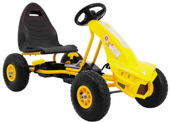 BAWIBUS.PL pojazd GOKART NA PEDAŁY CHAMPION pompowane koła auto żółty