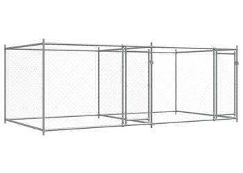 vidaXL Klatka dla psa, z drzwiami, szara, 4x2x1,5 m, stal(SKU:3209573)