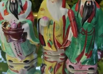 Vintage porcelan Chinese Sanxing  Figurki trzech mędrców Vintage porcelan Chinese Sanxing  Figurki trzech mędrców