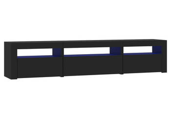 Szafka pod TV z oświetleniem LED czarna 195x35x40 cm WM-3152739